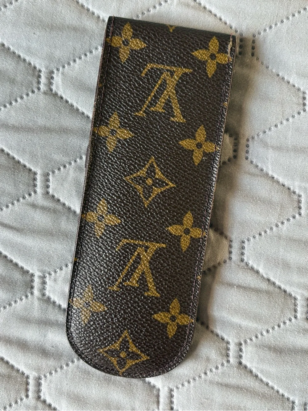 Vintage Louis Vuitton Brown and Gold Monogram Canvas Pen Case